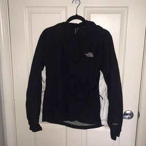 The North Face black and white womens size medium rain jacket